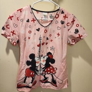 Disney Minnie and Mickie Mouse Women's Scrub top size XS